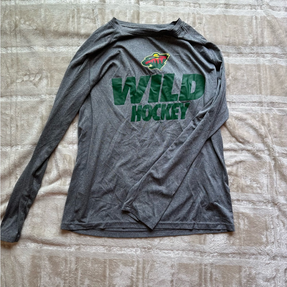 Gray Wild Hockey Long Sleeve Shirt